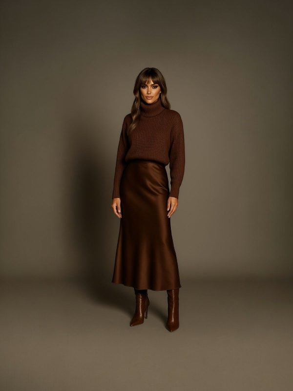 Saia Midi Cetim Boho - Cores