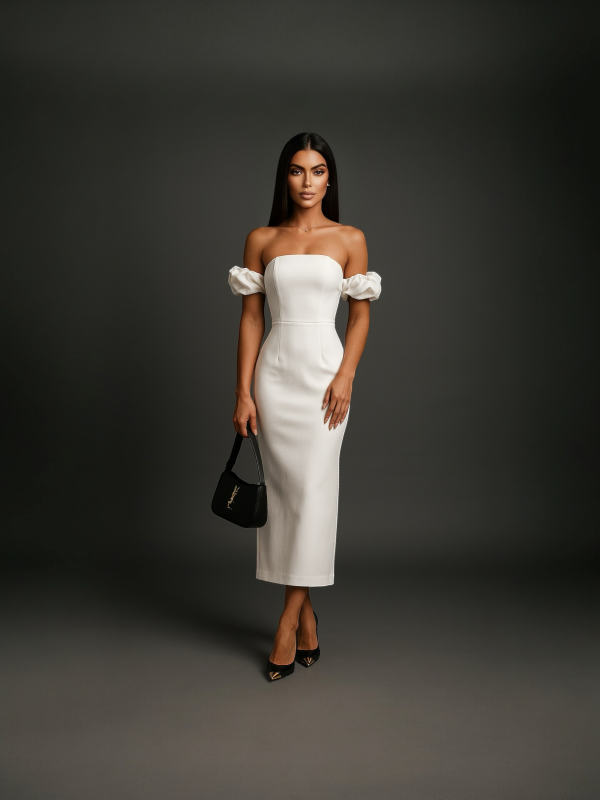 Vestido Midi Manga Bufante - Image 4