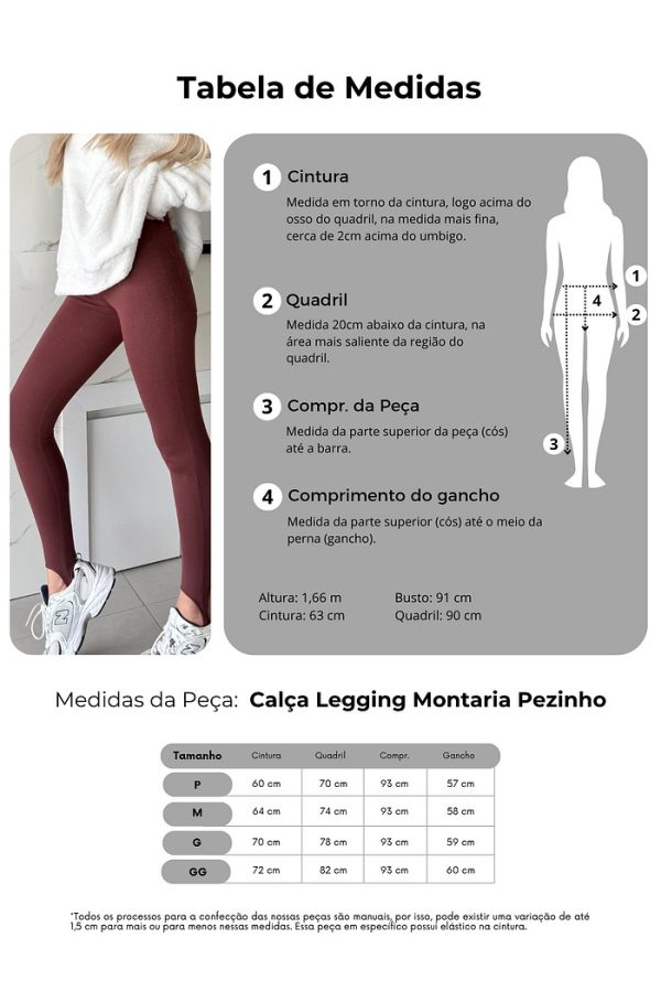 Calça Legging Pezinho Marrom - Imagem 7