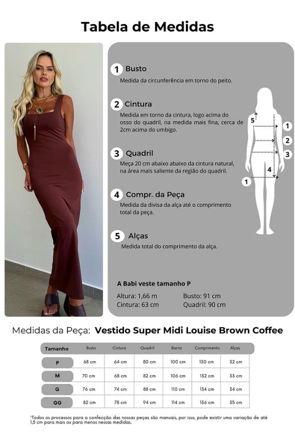 Vestido Super Midi Louise Brown Coffee - Imagem 5
