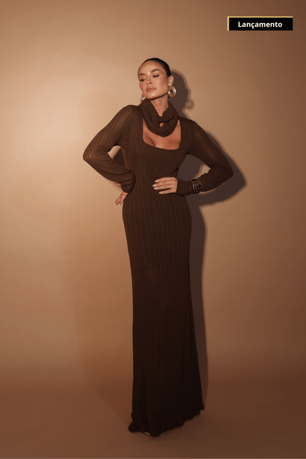 Vestido Botti Terrena Marrom