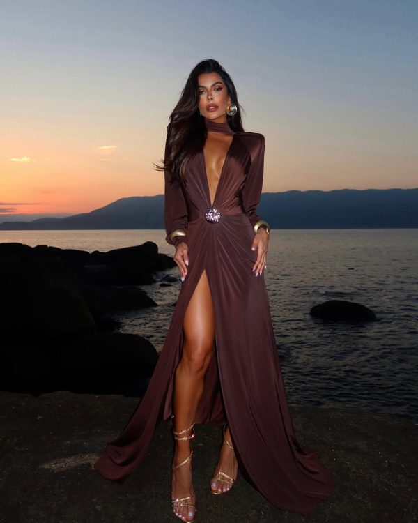 Vestido Atena Marrom