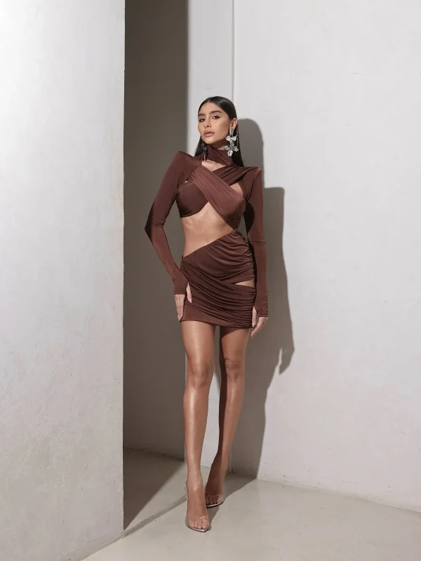 Vestido Verena Marrom