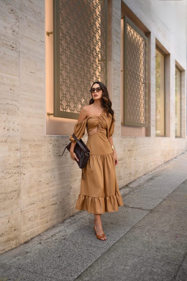 Vestido Midi Mystic Bege