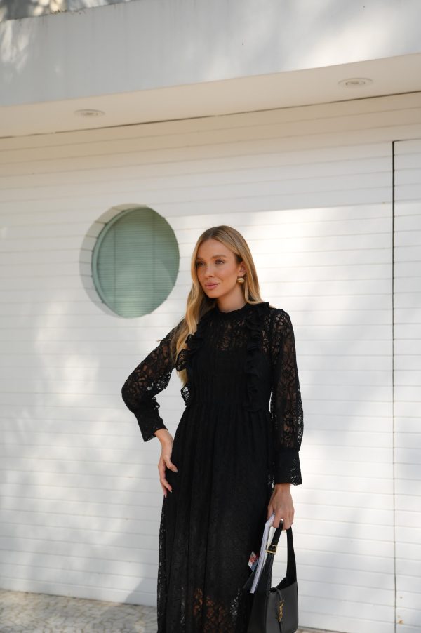 Vestido Renda Midi Preto - Imagem 9