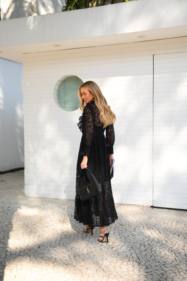 Vestido Renda Midi Preto - Imagem 7