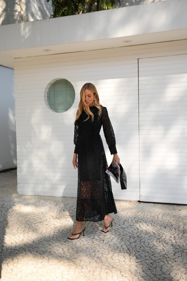 Vestido Renda Midi Preto - Imagem 5
