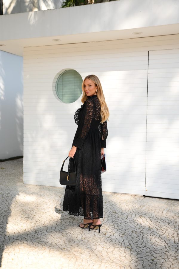 Vestido Renda Midi Preto - Imagem 4
