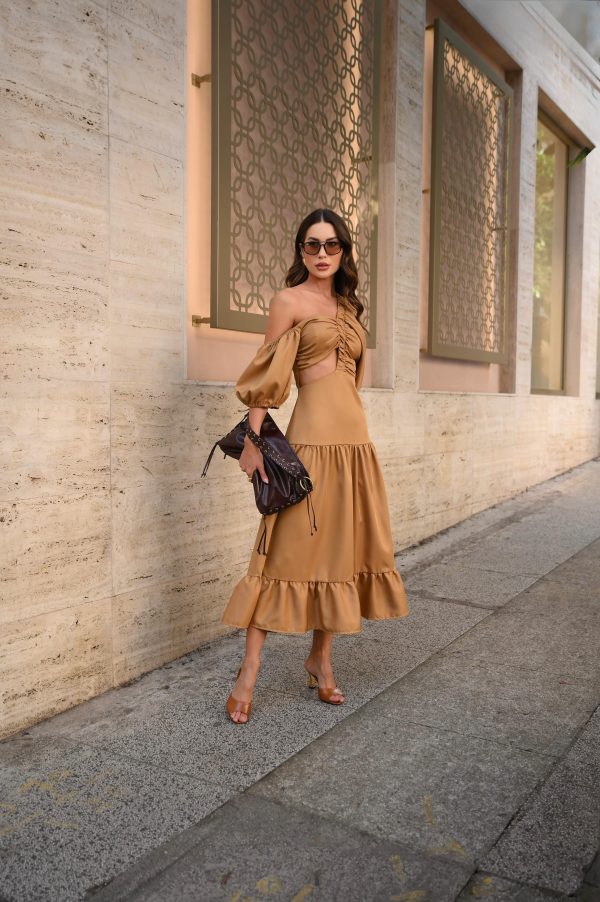 Vestido Midi Mystic Bege - Imagem 6