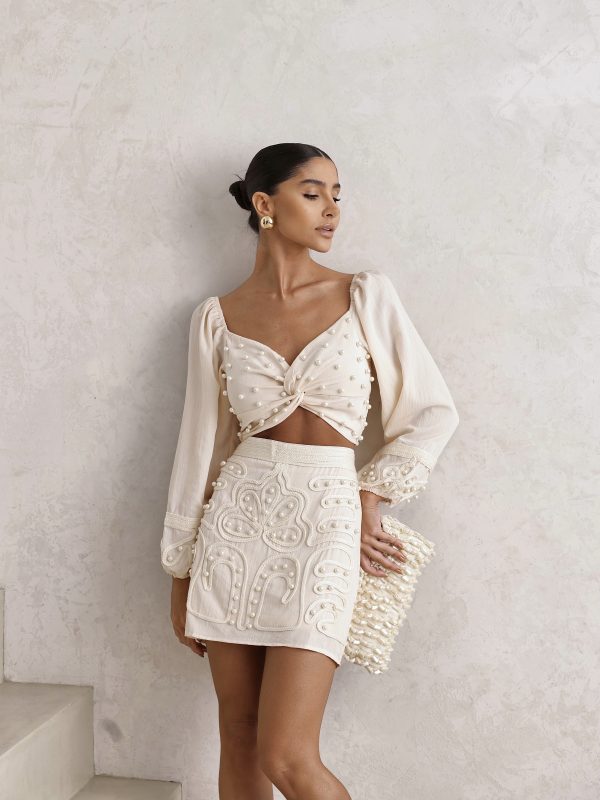 Conjunto Bordado Pérolas Summer