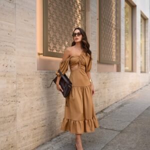 Vestido Midi Mystic Bege