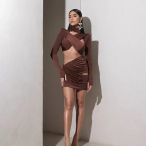 Vestido Verena Marrom