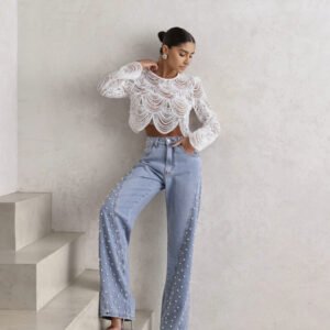 Cropped ML Pérolas Summer Off White