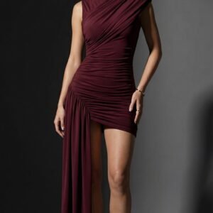 Vestido Drapeado Noblessed Marsala