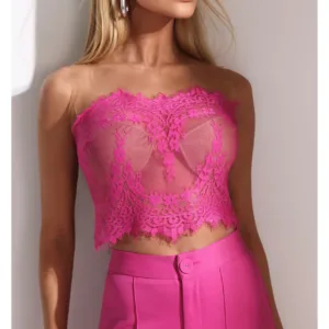 Cropped em Renda Alys Pink