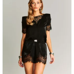 Shorts Renda Meike Preto