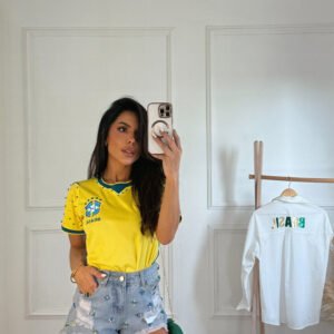 Camisa Brasil Bordada Gold