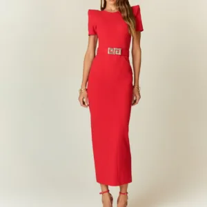 Vestido Vice e Versa Midi Elga Vermelho