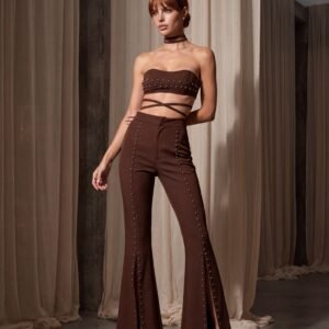 Pantalona Tainá Flare Atelier Marrom