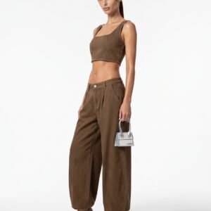 Conjunto Jeans Baloon Maiorca Marrom