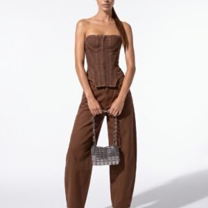 Corset Jeans Maiorca Marrom