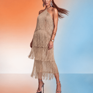 Vestido Midi Odisséia Capri Bege