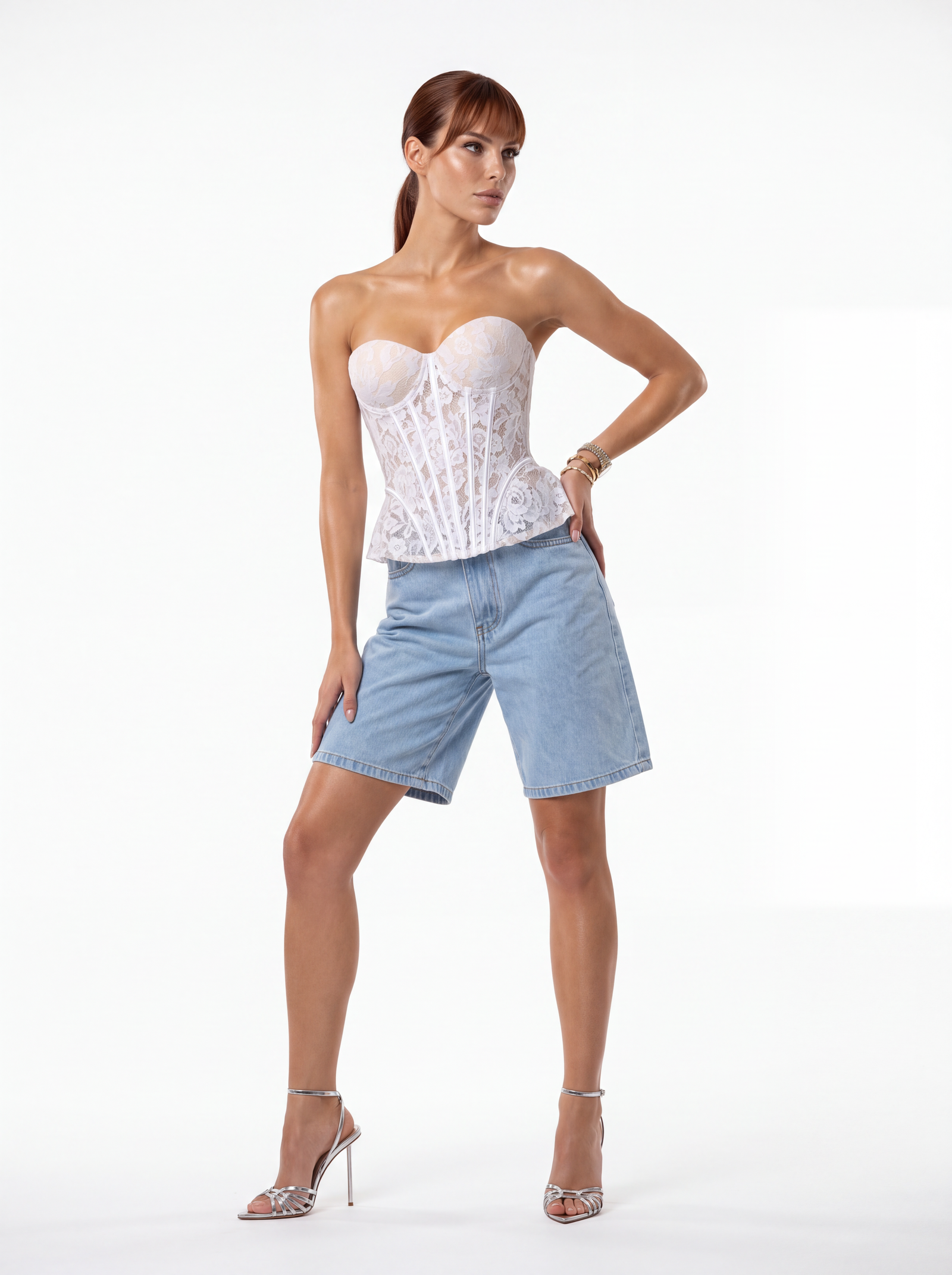 Corset Renda Peplum Ibiza