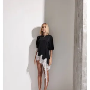 Maxi Tee Lira Preta/Off
