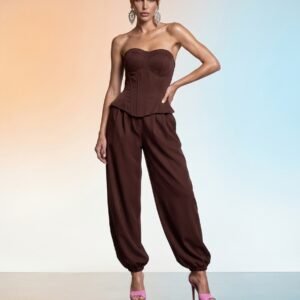 Conjunto Corset Aladim Capri Marrom