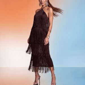 Vestido Midi Odisséia Capri Marrom