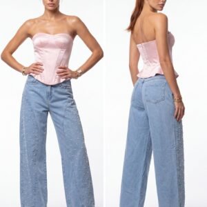 Calça Jeans Barrel Pérolas Ibiza